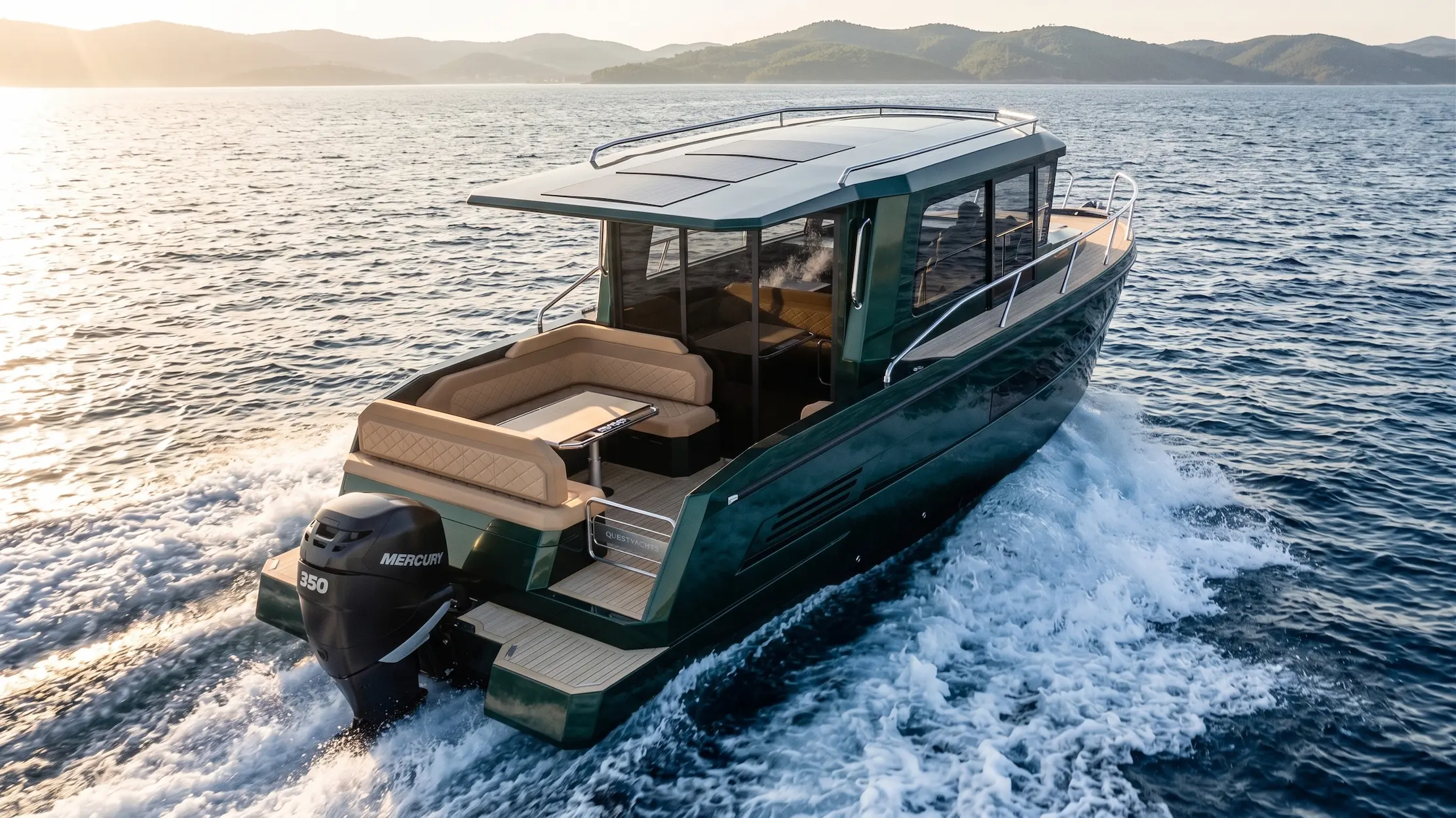 QUEST 30 motorboat, design by DRAFTXL